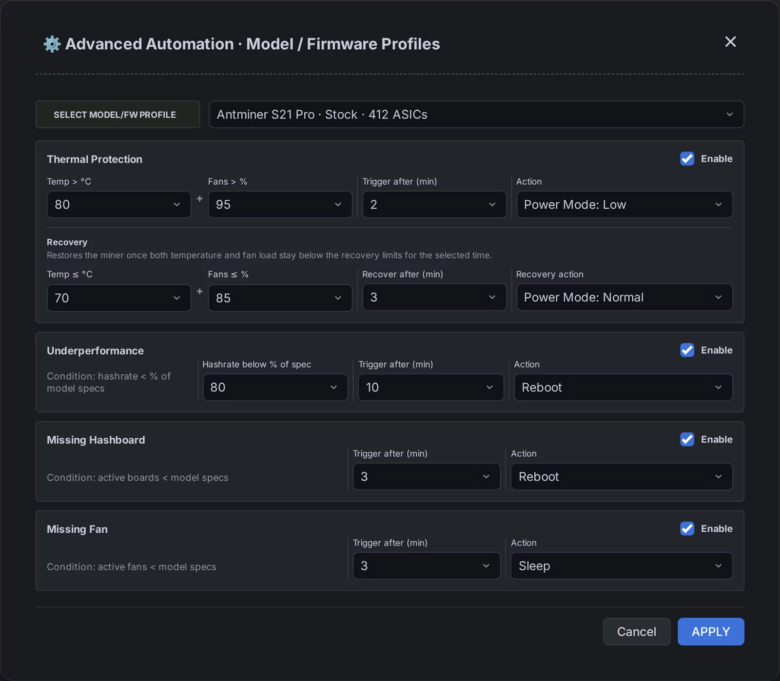 Advanced Automation: the four rules of one model and firmware profile