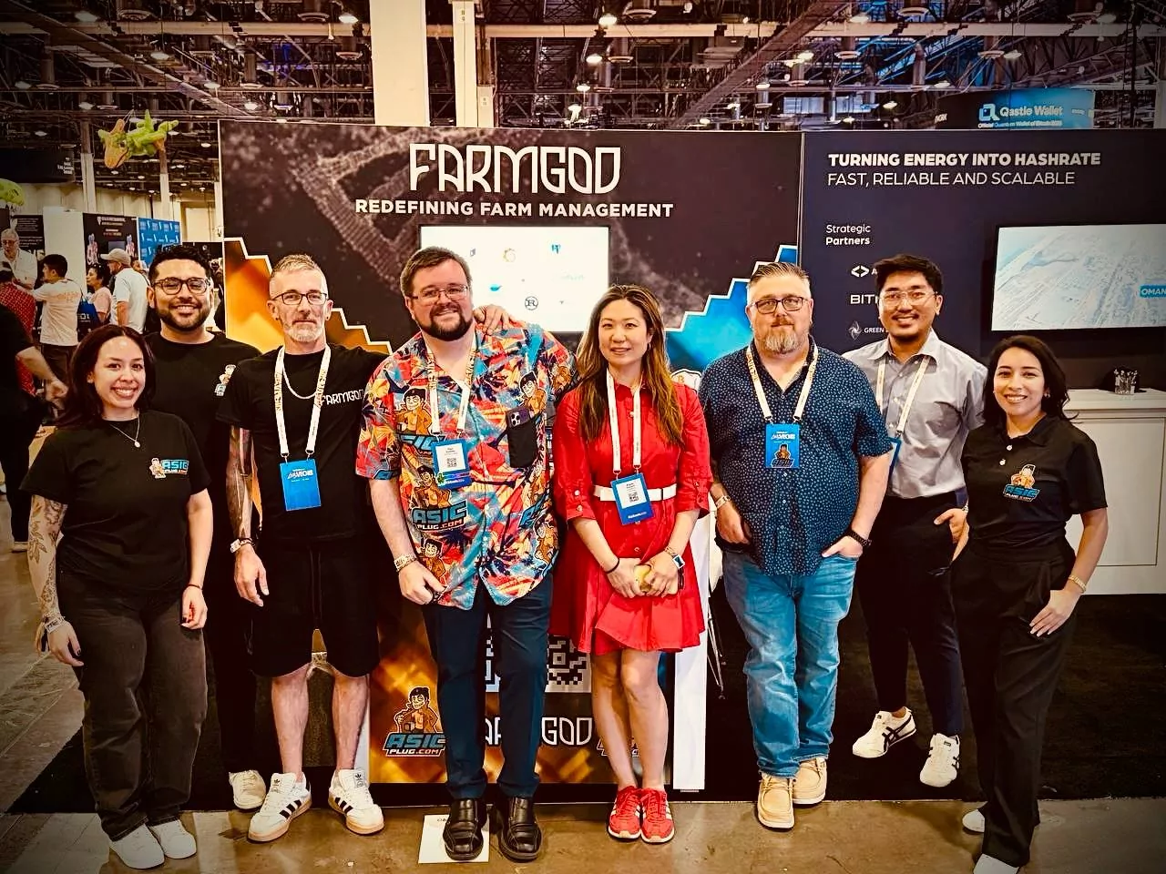 The whole crew at the booth