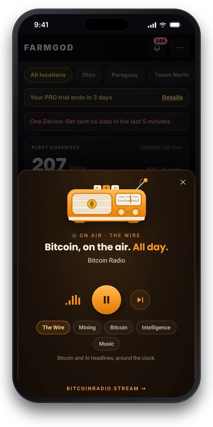 The player, on air