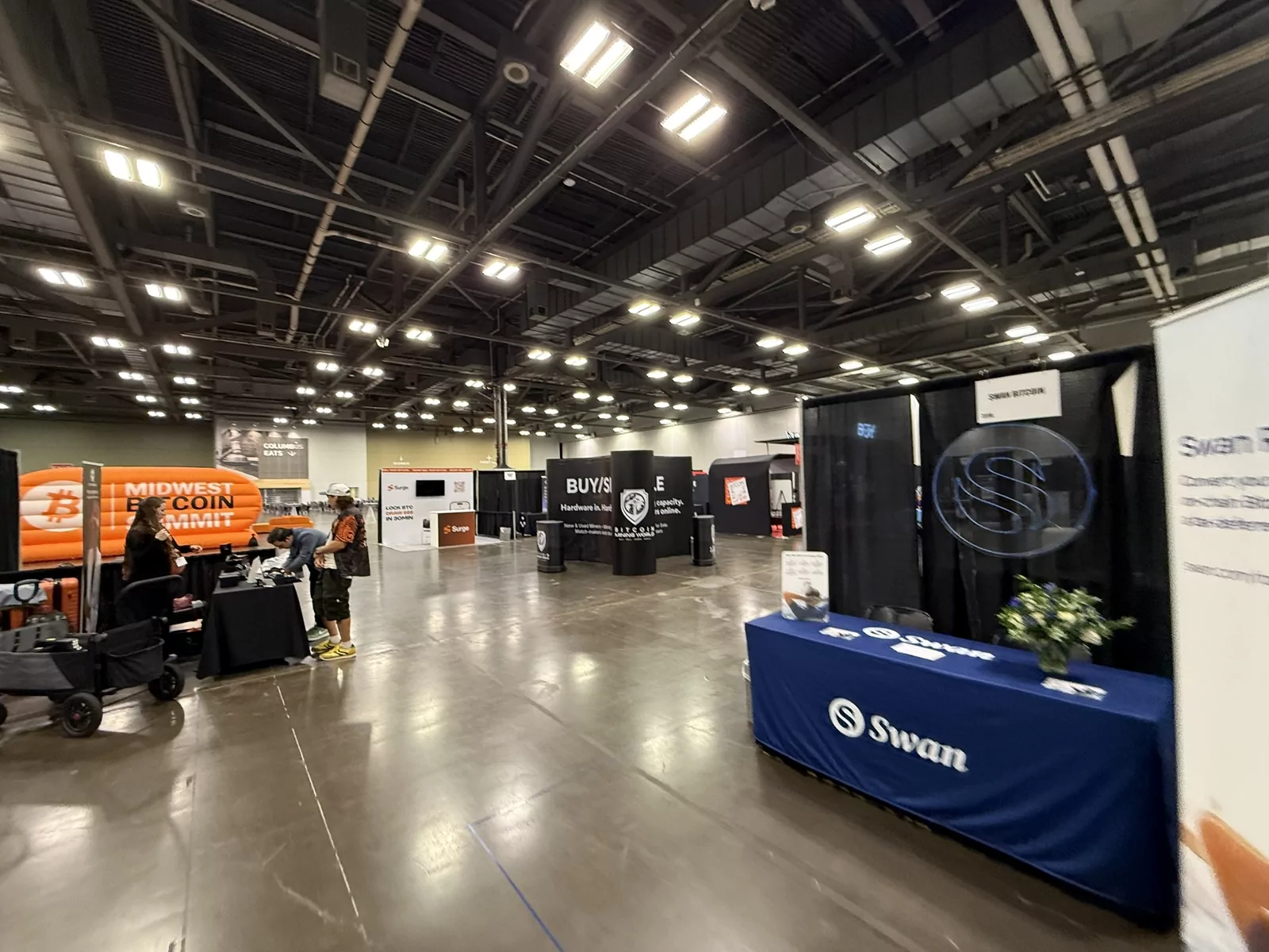 Booths as far as the hall goes