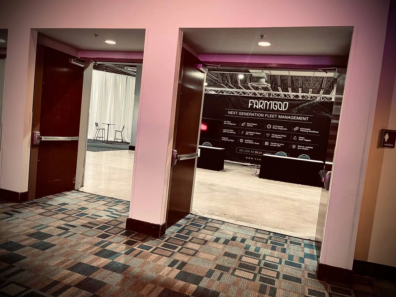 The booth, seen from the hallway