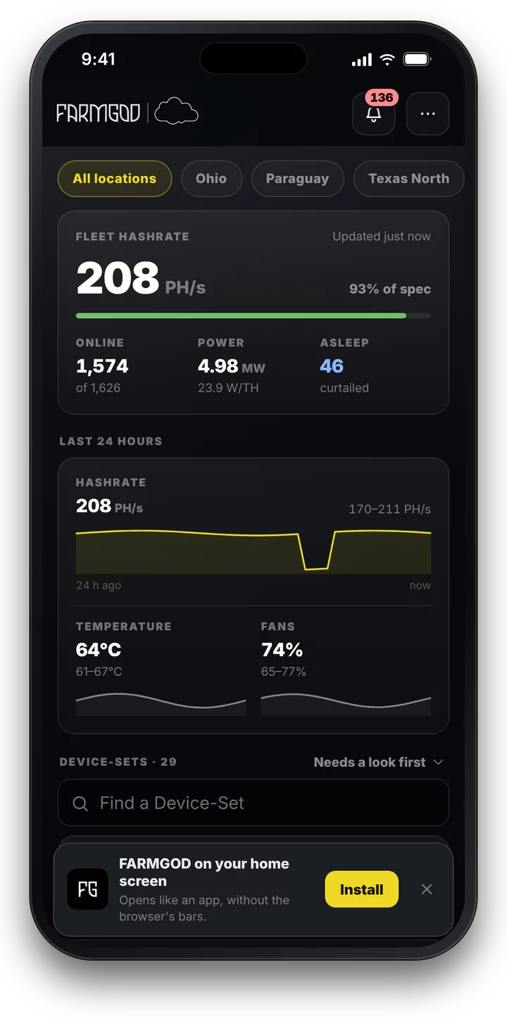 On the home screen