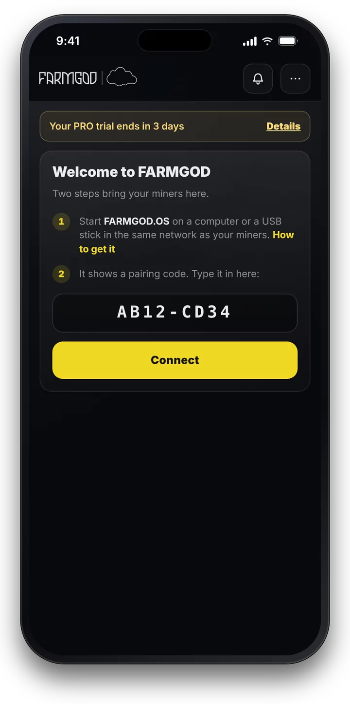 The pairing code