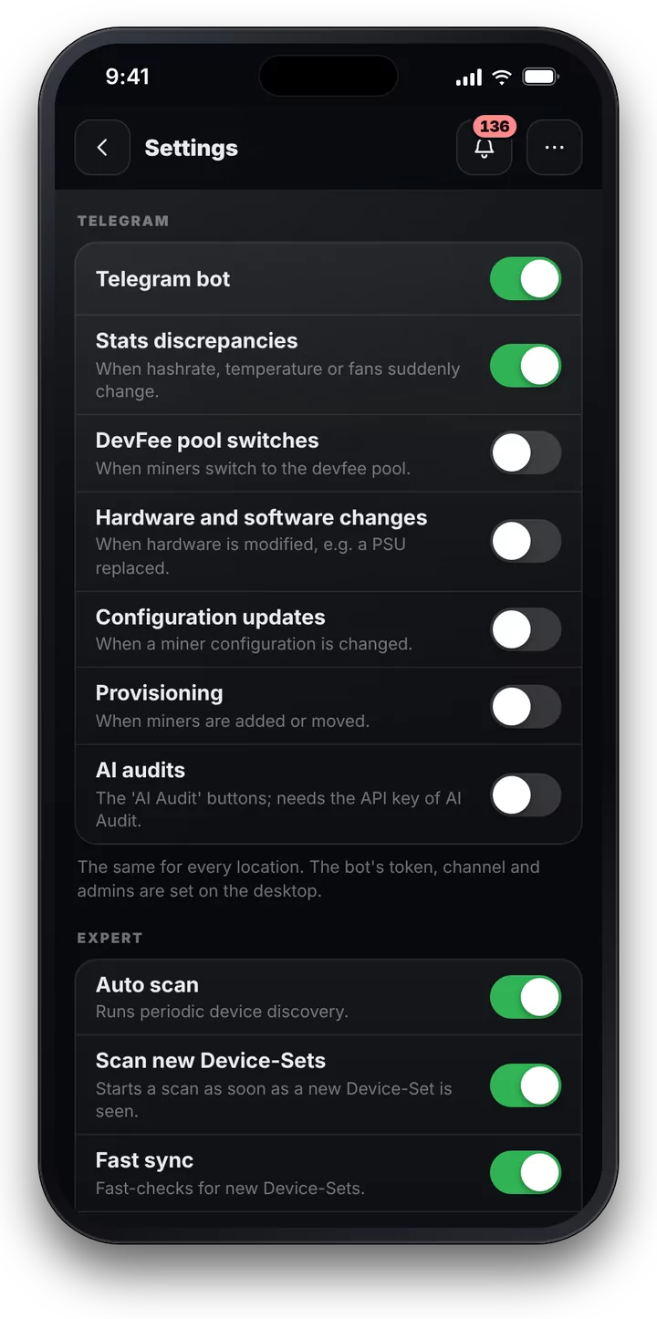 Telegram and scans