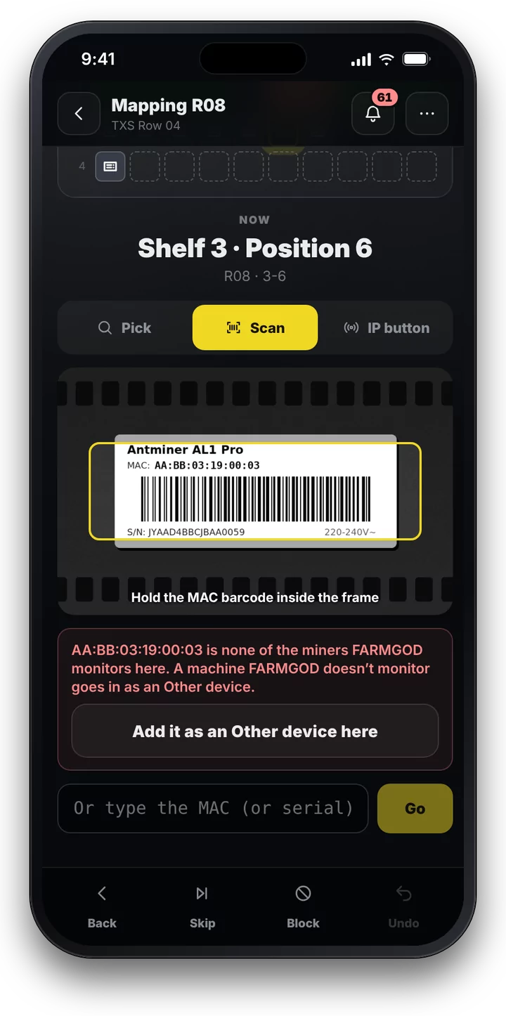 A label FARMGOD doesn't know: add it as an Other device